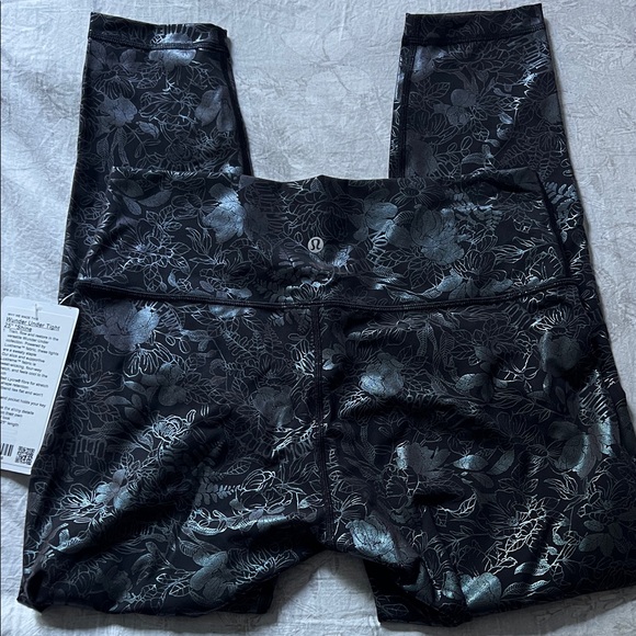 lululemon wunder under shine Floral Leggings size 10 NWT - Picture 1 of 3